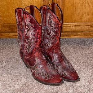 Dan Post Red Cowboy Boots sz 7.5